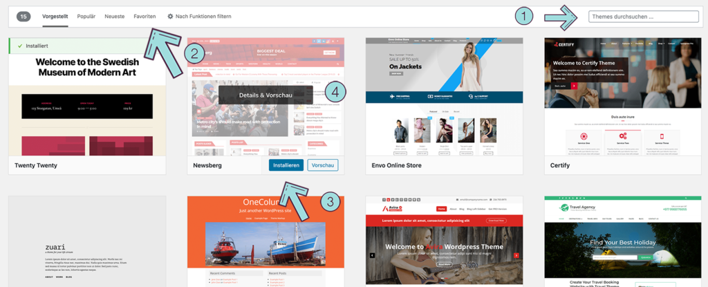 Theme Auswahl